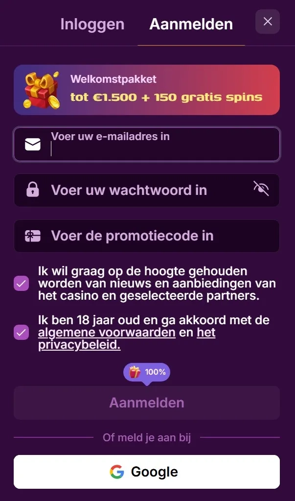 Registreren en inloggen